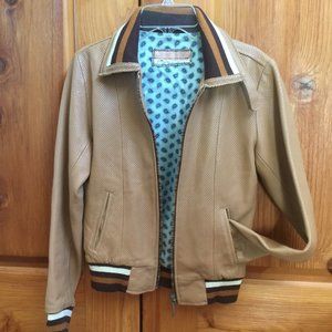 X Romanelli Brown Leather Bomber Jacket